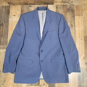 Ralph Lauren Green Label Textured Navy Mens 44L Blazer Sport‎ Jacket Pinstripe